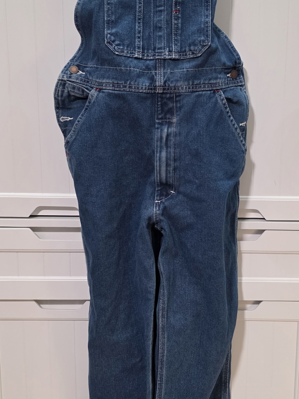Youth Blue Denim Overalls - Classic Workwear Style Large